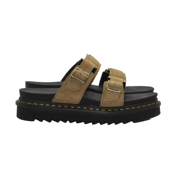 B0 Auth DR MARTENS Myles Tan Nubuck Buckle Strap Slide Sandals Size US 9 EU 42 main image 4